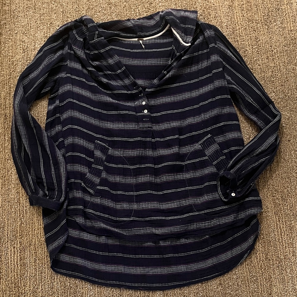 Free People Hooded Shirt